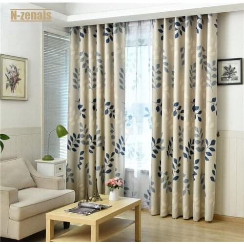 Pastoral Style Curtains Small Fresh Leaves,Curtains for Living Dining Room Bedroom