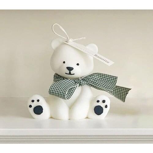 Candle Silicone Mold Cute Bear Shape Decorative Candle Making Animals Shape Silicone Molds