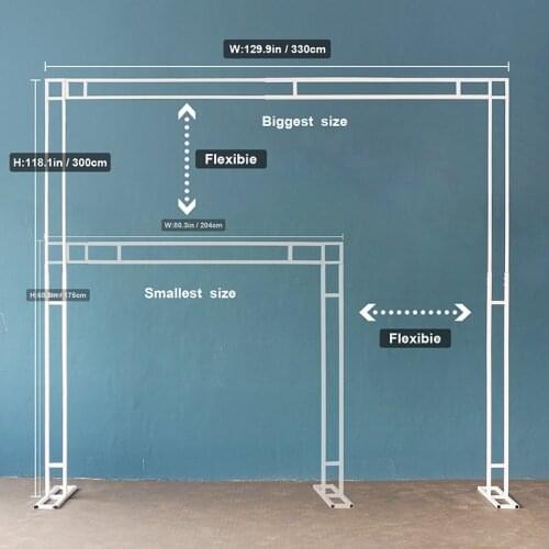 JAROWN Wedding Arch Upgrade Stable Double Tube Flexible Retractable Freely Adjustable Size 6.56ft~9.8ft Arch Flower Stand Decor