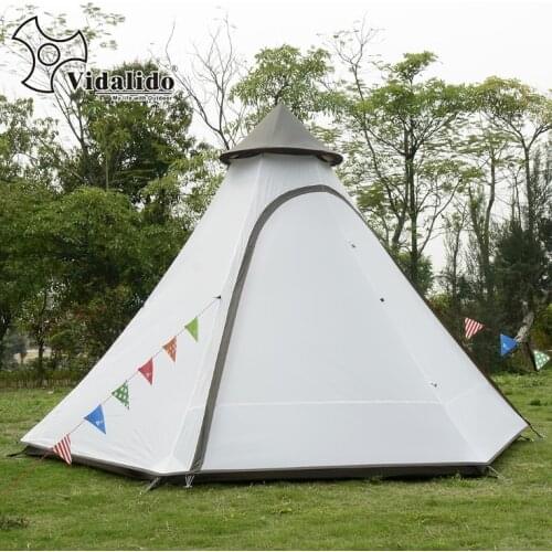 New Pyramid Indian camping tent 4-6 person outdoor family yurt Ultra-light double layer driving filed tent fireproof material