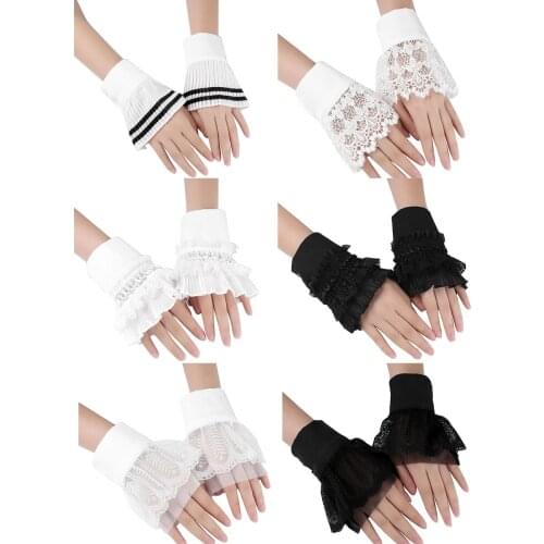 Universal Fake Sleevies Arm Warmers Ruffled Peplum Bell False Sleeve Cuff Bracelets Clothing Accessories for Women Girls Ladies