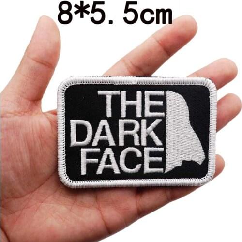 Vintage THE DARK FACE Embroidery Patches For Clothing Sticker On Clothes HOOK BACKING