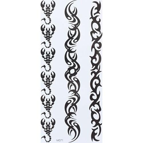 Waterproof Temporary Tattoo Sticker fire flame totem Scorpion henna tatto stickers flash for women men