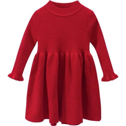 Baby Girl Clothes Children Casual Warm Princess Dress Autumn Winter Toddler Kids Clothes Christmas Gifts Knitting Girls Sweater