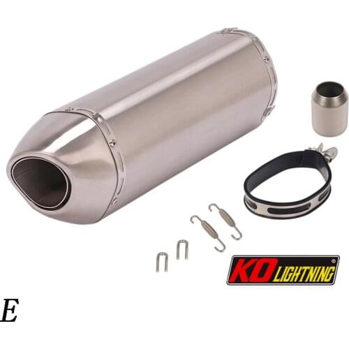 51mm Motorcycle Exhaust Tail Pipe With Silencer Stainless Steel 420mm Exhaust System Modified For ATV Street Bike