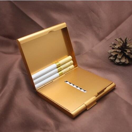 High Quality Aluminum Thin Cigarette Case Holder Double Flip Open Pocket Box for Cigarettes Storage Container Smoking Accessorie
