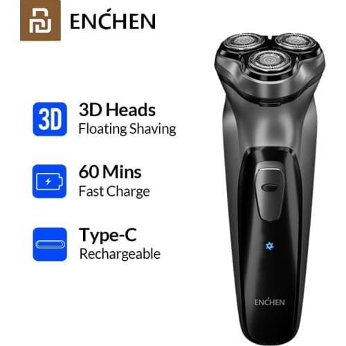 Youpin Electric Shaver 3D Face Razor USB Rechargeable Triple Blade Beard Trimmer Shaving Machine Enchen Blackstone