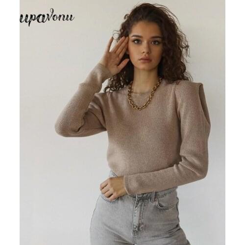 Free Shipping Chic Womens Pullover Sweater 2021 Fall New O-neck Long Sleeve Slim Knit Sweater Retro Solid Color Knitted Sweater