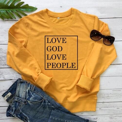 Love God Love People Sweatshirt Scripture Women Graphic Christian Sweatshirts Casual Long Sleeve Religion Disciple Pullovers