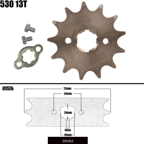Front Engine Sprocket 530 13T 20mm For 530 Chain With Locker Motorcycle Dirt Bike PitBike ATV Quad Parts