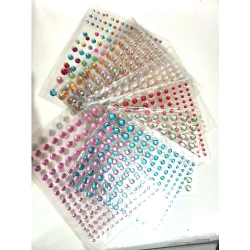 1sheet 3/4/5/6mm Self Adhesive Rhinestone Stickers Crystal Sticker for Nail Beauty Face Makeup Face Phone DIY Decoration