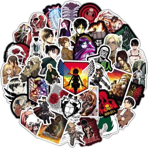 10/50Pcs/Pack Attack On Titan Anime Stickers Laptop Guitar Motorcycle Luggage Skateboard Bicycle Waterproof Sticker Kids Toys