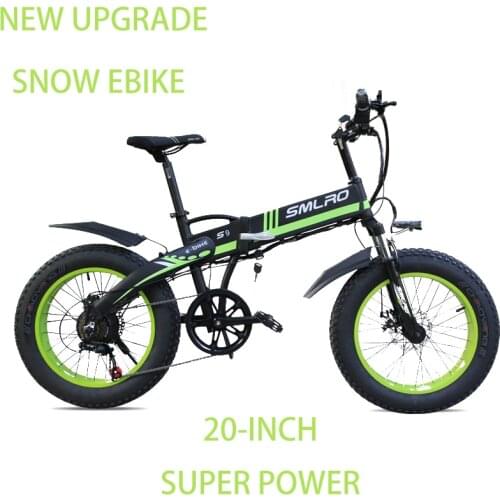 1000W Foldable Electric Snow Bike 20-inch Fat Tire Electric Ebikes for Adults and Teenager 48V 14Ah Electric Mountain Bicycles