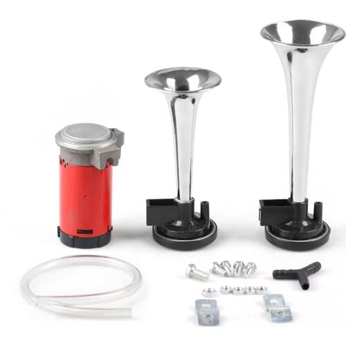 115dB Super Loud 12V Dual Trumpet Air Horn Compressor Car Lorry Boat Motorcycle