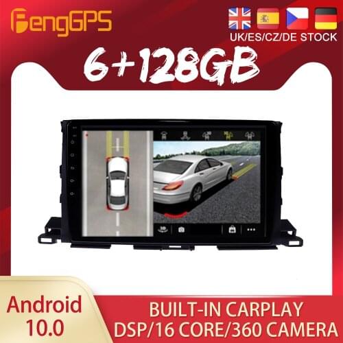 128G Android10 PX6 For Toyota Highlander 2013 2018 Car DVD GPS Navigation Auto Radio Stereo Video Multifunction CarPlay HeadUnit