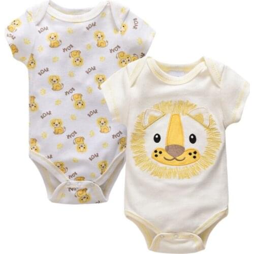 Infant clothing new born baby boy clothes 2 PCS romper baby infant girl cotton short sleeve cute cartoon animals unisex baby