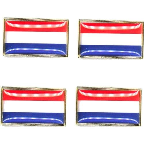 Wholesale 5pcs Netherlands Rectangle national flag Pin Badge country Lapei Pin 2.5CM X 1.6CM
