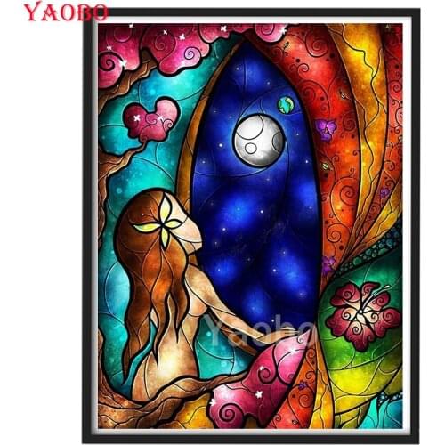 5D Diamond Painting Full Drill Square Cartoon princess girl Diamond Mosaic Beads Embroidery Modular Pictures Home Decoration