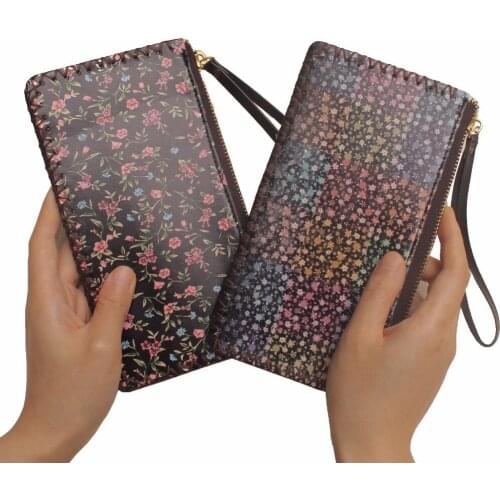 England Vintage Women wrist wallet long purse card holder,Fashion ladies clutch purse PU leather handmade wallet slim wallet bag