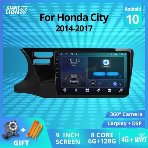 2DIN Android10 Car Radio For Honda City 2014-2017 Car Stereo GPS Navigation Auto Radio Car Multimedia Player DSP Stereo Receiver