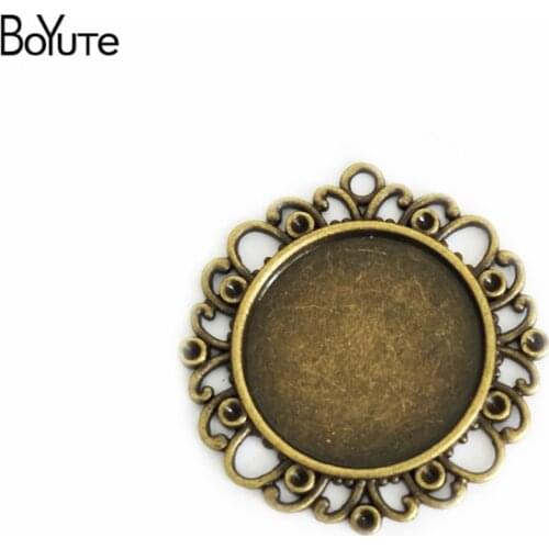 BoYuTe (40 Pieces/Lot) 25MM Cabochon Base Vintage Accessories Parts Metal Blank Tray Pendants Setting for Jewelry Making