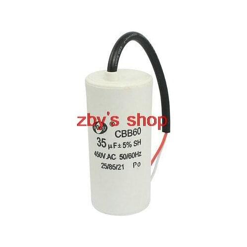 CBB60 35uF 450VAC Washer Motor Run Start Capacitor White