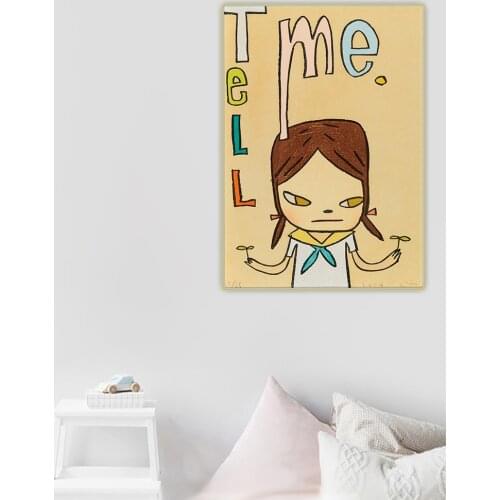 Citon Nara Yoshitomo《Tell Me》Canvas Art Oil Painting Famous Artwork Poster Picture Wall Background Decor Home Decoration