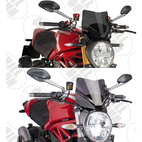 Sports Touring WindScreen Windshield Viser Visor Deflector For DUCATI Monster 797 M797 MONSTER 821 M821 1200 1200S 1200R '14-'20