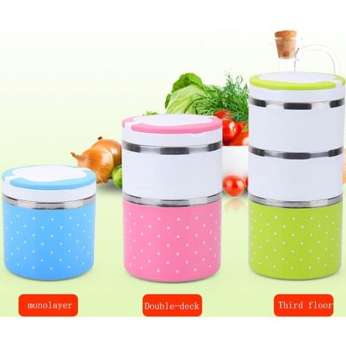 Childrens stainless steel wave insulation lunch box Student sealed rice bucket Portable portable lunch box