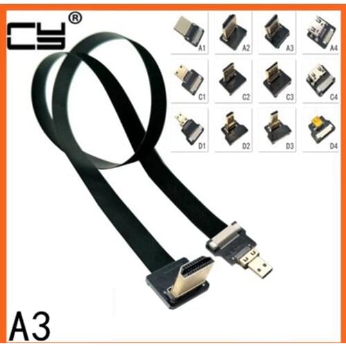 FPV Micro Mini HDMI- compatible Adapter 10cm FPC Ribbon Flat HDMI 2.0 Cable shielding 60Hz for Multicopter Aerial Photography