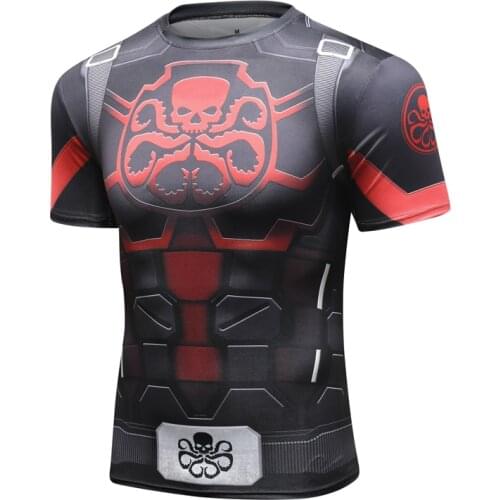 3D Printed t-shirt Men Compression shirts Short Sleeve Sports Tops Bodybuilding Fitness Tights Homme Anime Male Cosplay Costume
