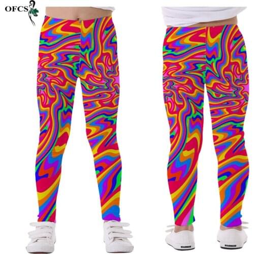 Hot Spring Girl Pants Soft Elastic Kids Leggings Colorful Printed Girls Skinny Pants Trousers 5- 12 Y Fashion Childrens Clothes