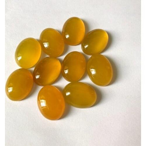 AA Quality Natural Yellow Carnelian Agat e Cabochon Bead 13x18mm Oval Gem stone Jewelry Cabochon Ring Face 20pcs/lot
