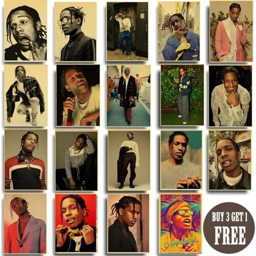 Designs Rapper ASAP Rocky Retro Poster for Coffee House home Room Bar wall decor art wall Painting