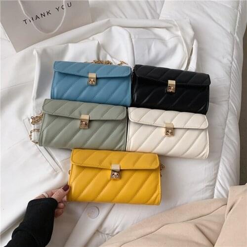 Senior Sense French Small Bag Handbag 2021 New Fashion Wild Single Shoulder Slung Chain Solid Color Small Square Bags