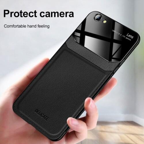 Scrub Cortex Texture Phone Case For OPPO R9 R9S Plus R11 R11S Plus R17 Classic business leather case Protect The Lens Cover