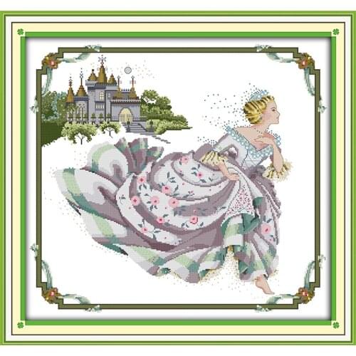 Cinderella cross stitch kit people 18ct 14ct 11ct count print canvas stitches embroidery DIY handmade needlework