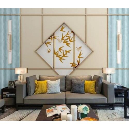 Wall paper 3d mural custom bedroom Chinese solid geometry bamboo TV background wall 3D Wallpaper murals living room