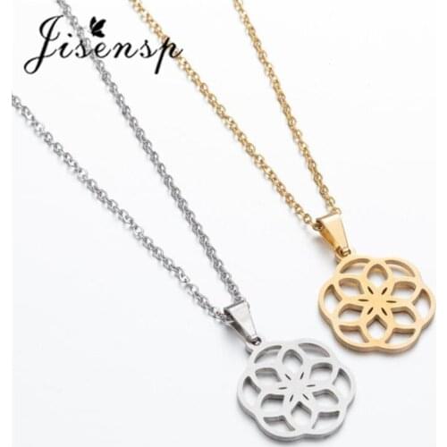 Jisensp Stainless Steel Origami Geometric Paper-cut Necklace for Women Vintage Compass Pendant Necklace Aesthetics Jewelry Gift