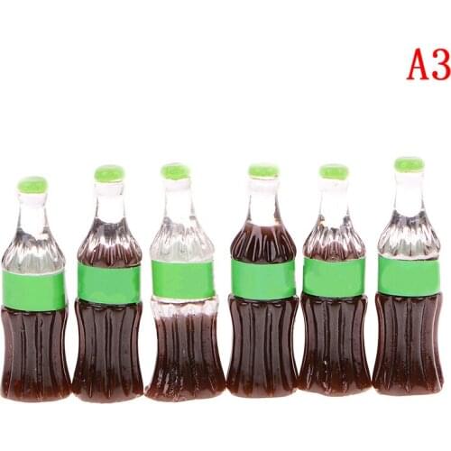 6Pcs Resin Slime Charms Cola Bottle Plasticine Slime Bead Making Supplies For Dollhouse Figurine Craft Miniature DIY Accessories