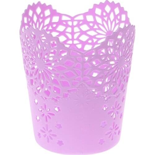 Hollow Flower Brush Storage Pen Pencil Pot Holder Container Desk Organizer Gift