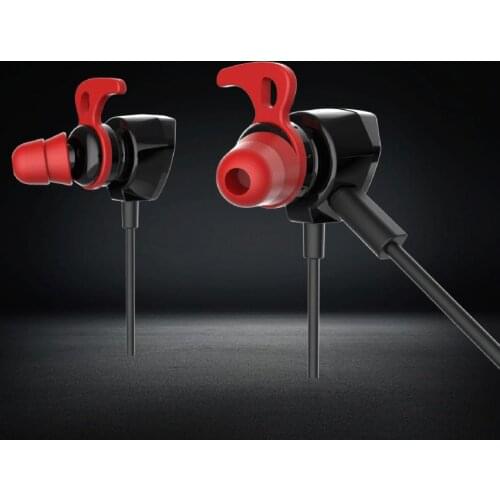 Y88 L Shape 3.5mm Wired in-ear Dynamic Dual Moving Coil In-ear Gaming Earphone non-delay game headset with Mic