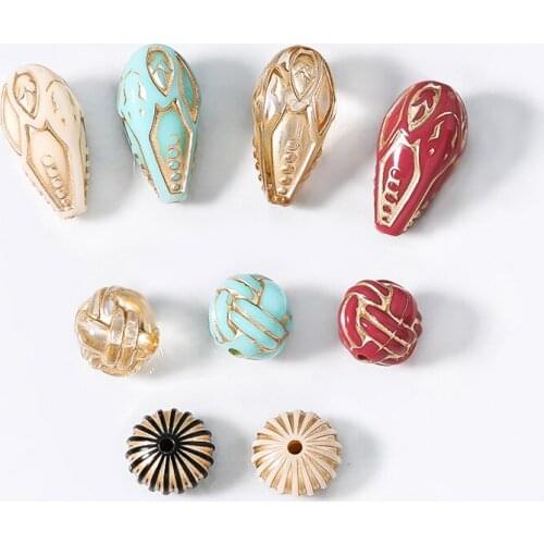 SEA MEW 20 PCS Fashion Vintage Resin Hole Beads Connector Charm For Jewelry Making 11mm 11*7mm 11*20mm