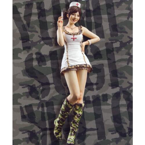 Sexy Uniform Female Figure 1/20 Scale Dressing Nurse Girl Modeling Miniatures Static Unpainted DIY Woman Body Resin Model Kits