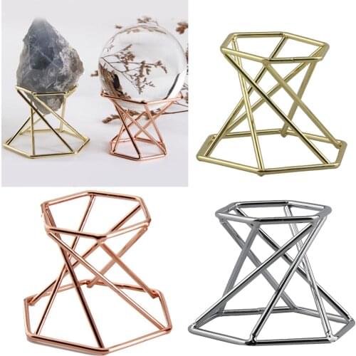 Hexagon Display Stand Holder for Gemstone Mineral Specimens Ores Citrine