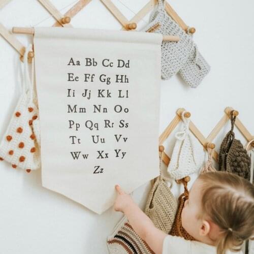Nordic Hanging Canvas Pennant Kids Room Wall Banner Home Decoration Ornaments