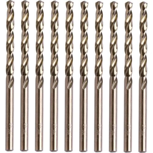 10Pcs 1-5mm M35 Round Shank HSS-Co Cobalt Twist Drill Spiral Drill Bit Tu APR24