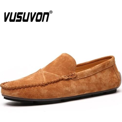 Italian Leather Men Shoes Luxury Brand Casual Shoes 2020 Vintage Men Loafers Moccasins Breathable Slip on Boat Shoes Big Size 48