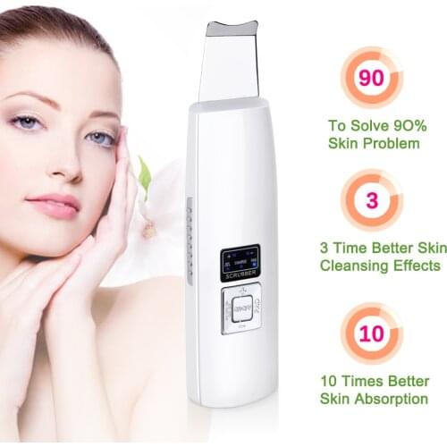 Ultrasonic Skin Scrubber Deep Face Cleaning Machine Peeling Shovel Facial Pore Cleaner Face Skin Scrubber Lift Machine