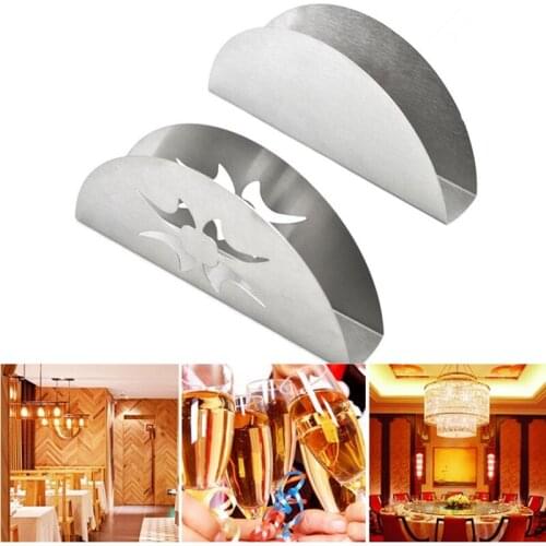 Creative Fan-shaped Sector Flat Stainless Steel Tissue Holder Case Boxes Table Decoration Napkin Holder Organizer Container